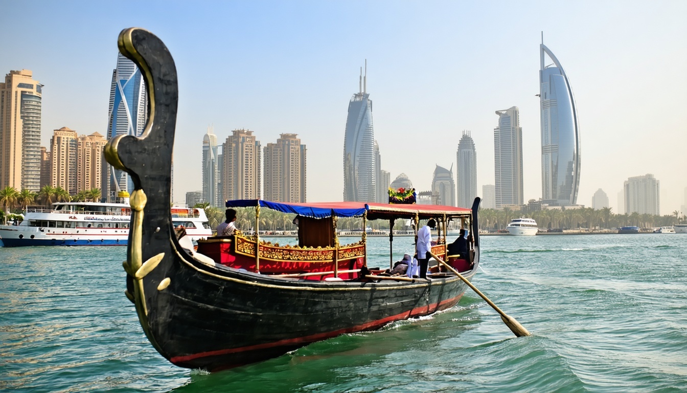 Traditional abra boat on Dubai Creek